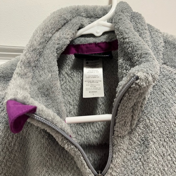 Women's Large Patagonia Re-Tool Fleece Gray Purple Full Zip Polartec Vest - Picture 4 of 4